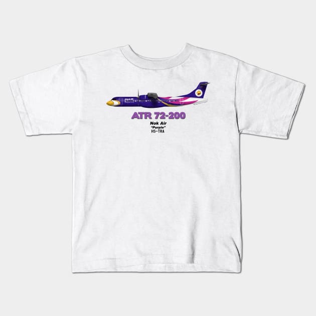 Avions de Transport Régional 72-200 - Nok Air "Purple" Kids T-Shirt by TheArtofFlying